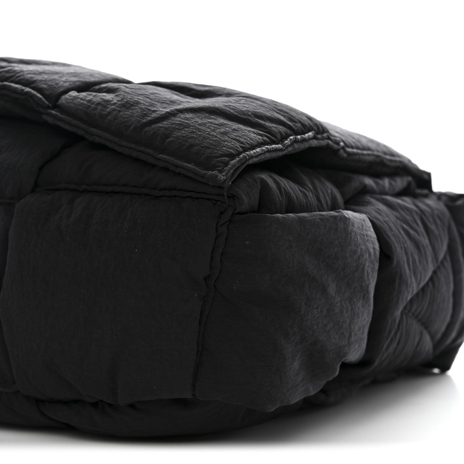 Nylon Intrecciato Padded Tech Cassette Bag Black