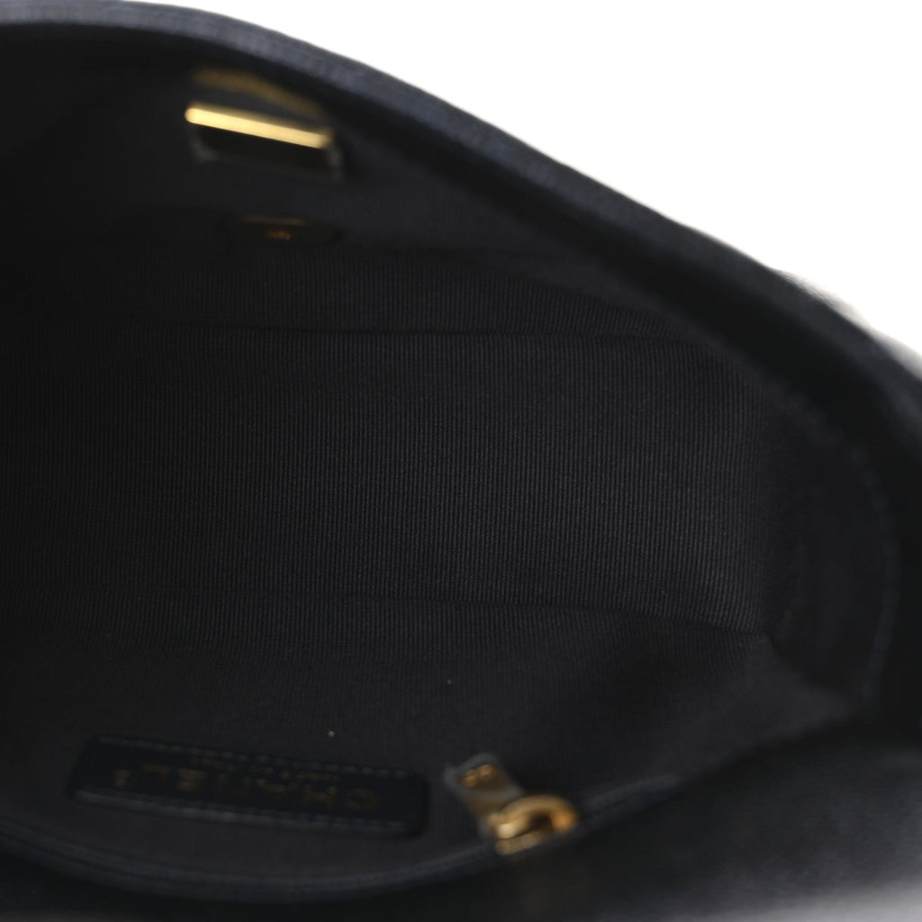 Iridescent Caviar Quilted Mini My Perfect Flap Black