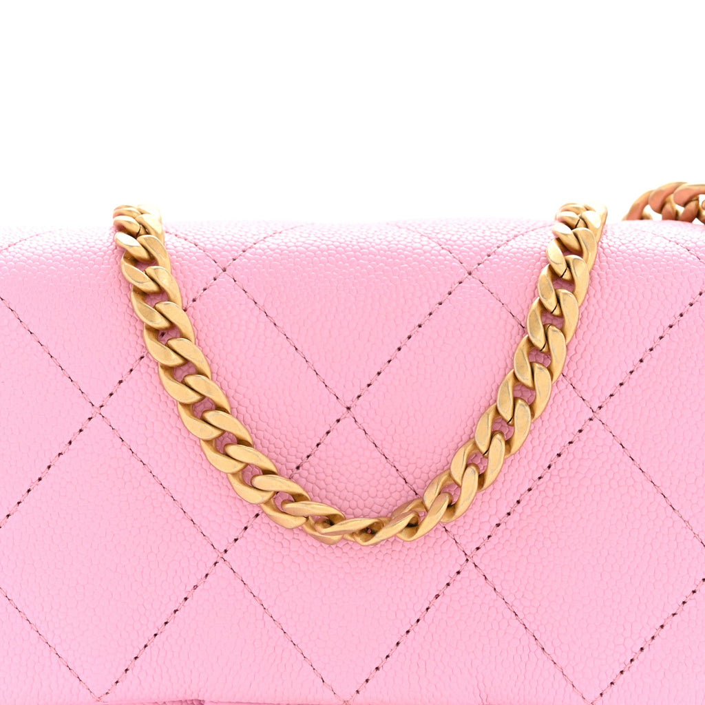 Caviar Quilted Mini Sweetheart Flap Lilac