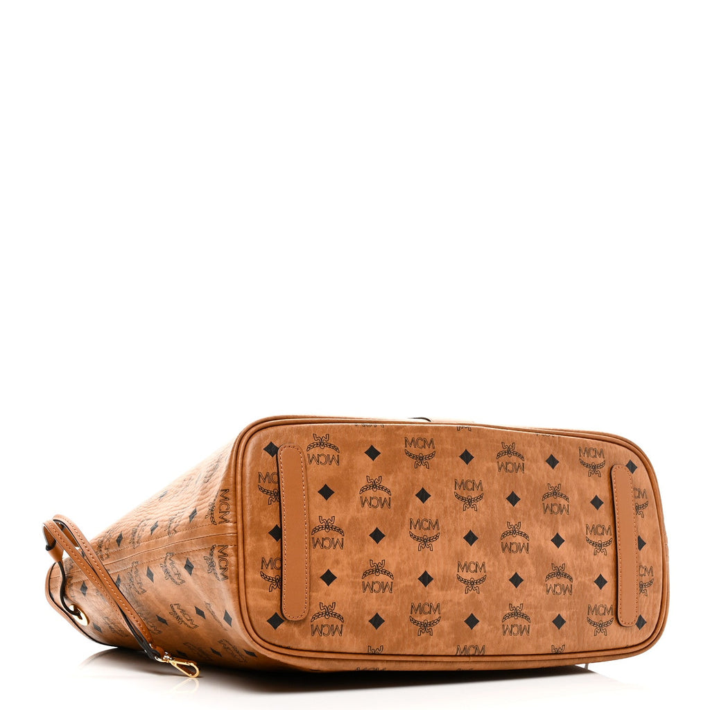 Visetos Medium Reversible Shopper Tote Cognac