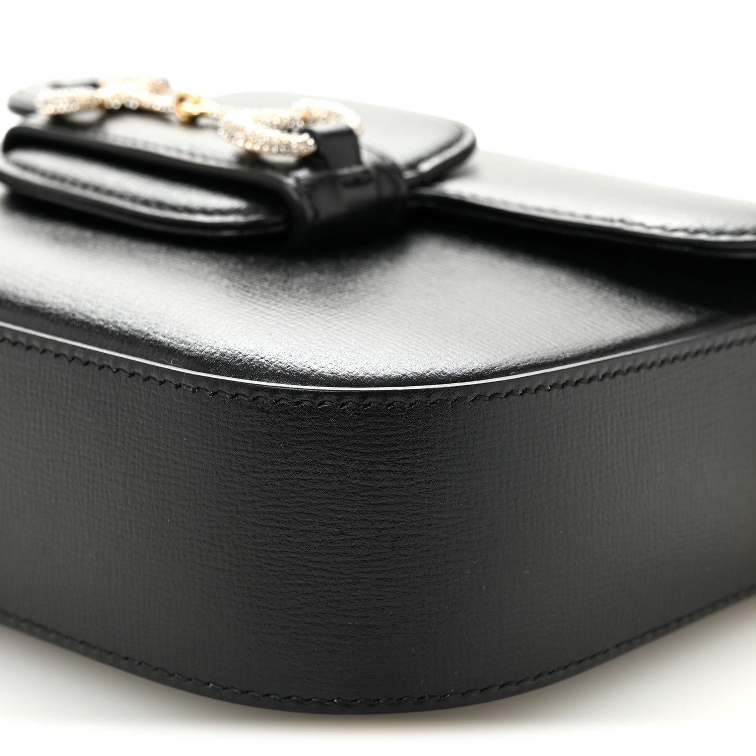Azalea Calfskin Mini Crystal Horsebit 1955 Shoulder Bag Black