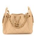 Caviar Quilted Mini Chanel 25 Handbag Beige