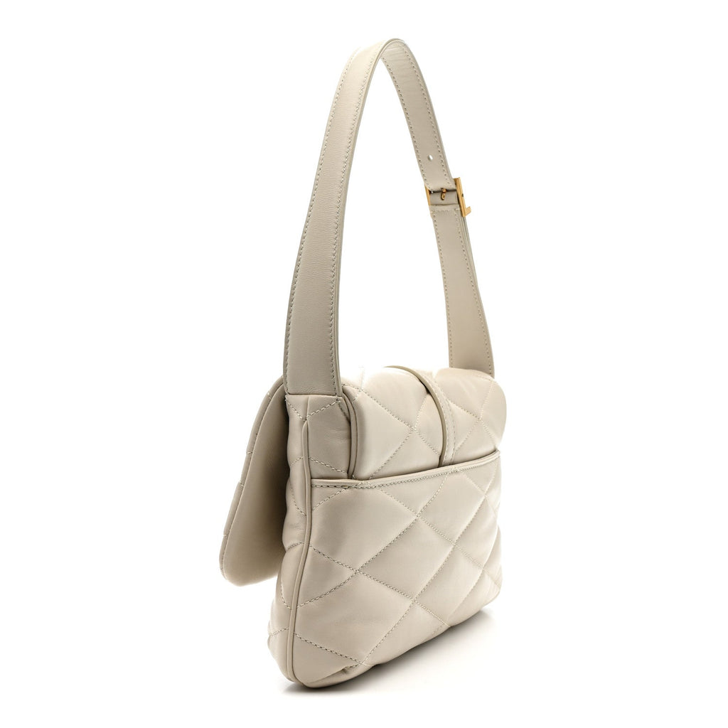 Lambskin Quilted Le 57 Diamond Shoulder Bag Crema Soft