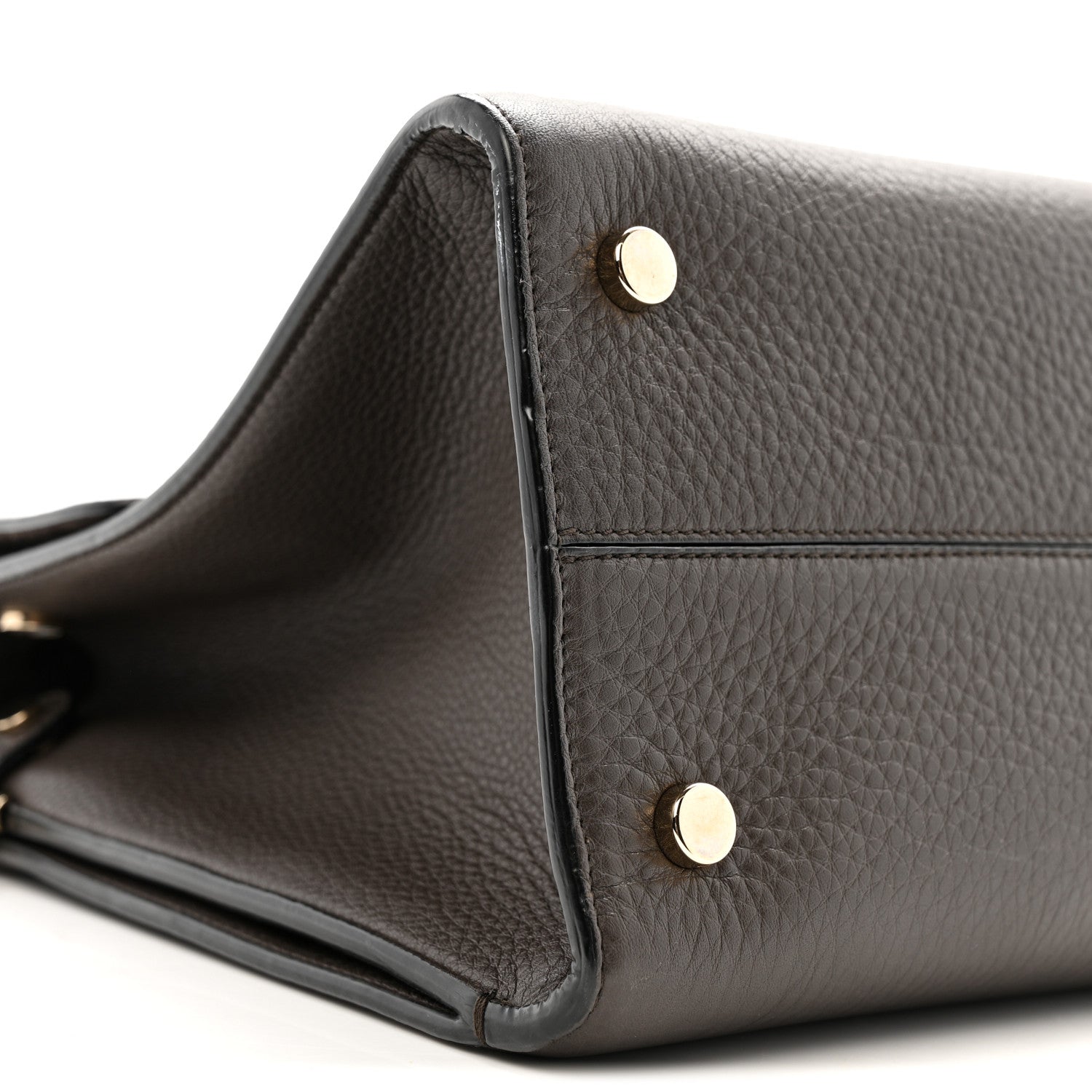 Grained Calfskin Medium Diorever Flap Dark Brown