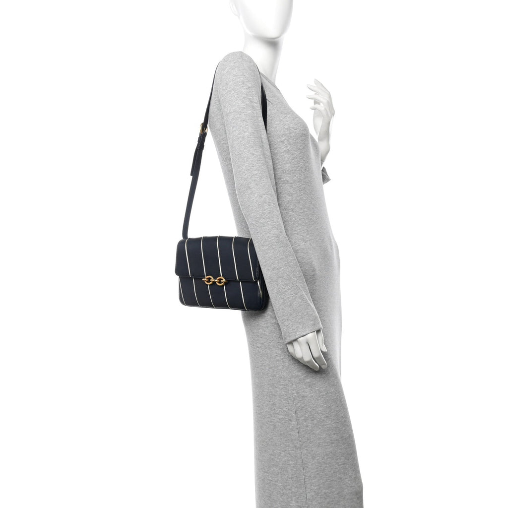 Lambskin Quilted Le Maillon Satchel Marine