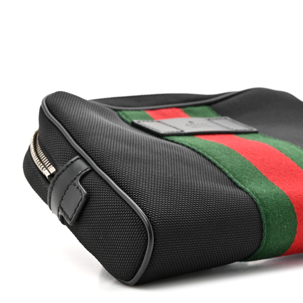 Canvas Web Slim Belt Bag Black