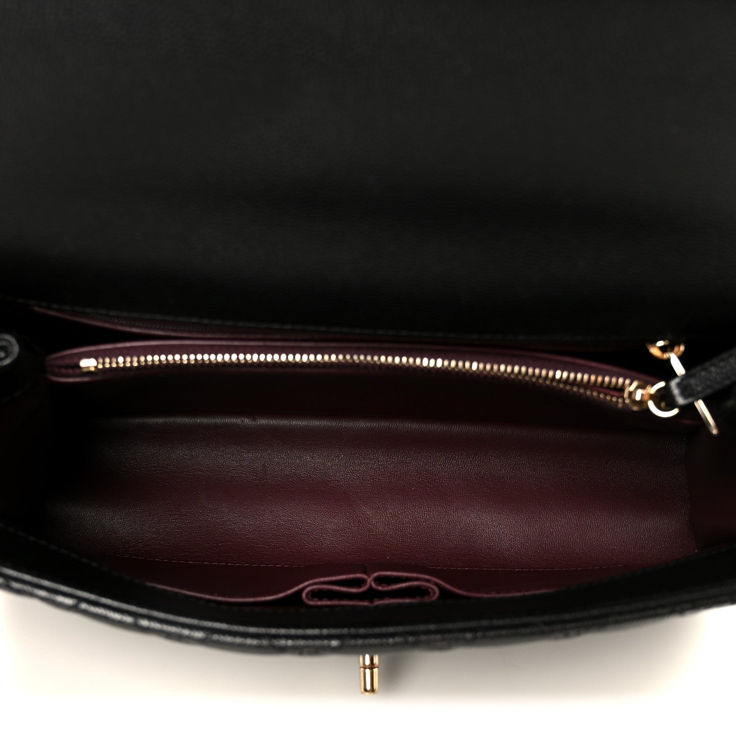 Caviar Quilted Small Coco Handle Flap Black