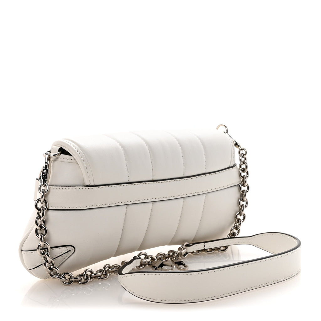 Nappa Vertical Matelasse Small Maxi Horsebit Chain Shoulder Bag Great White
