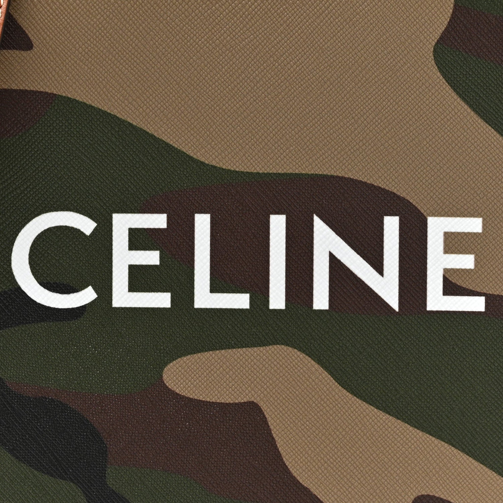 Canvas Calfskin Mini Vertical Cabas Khaki