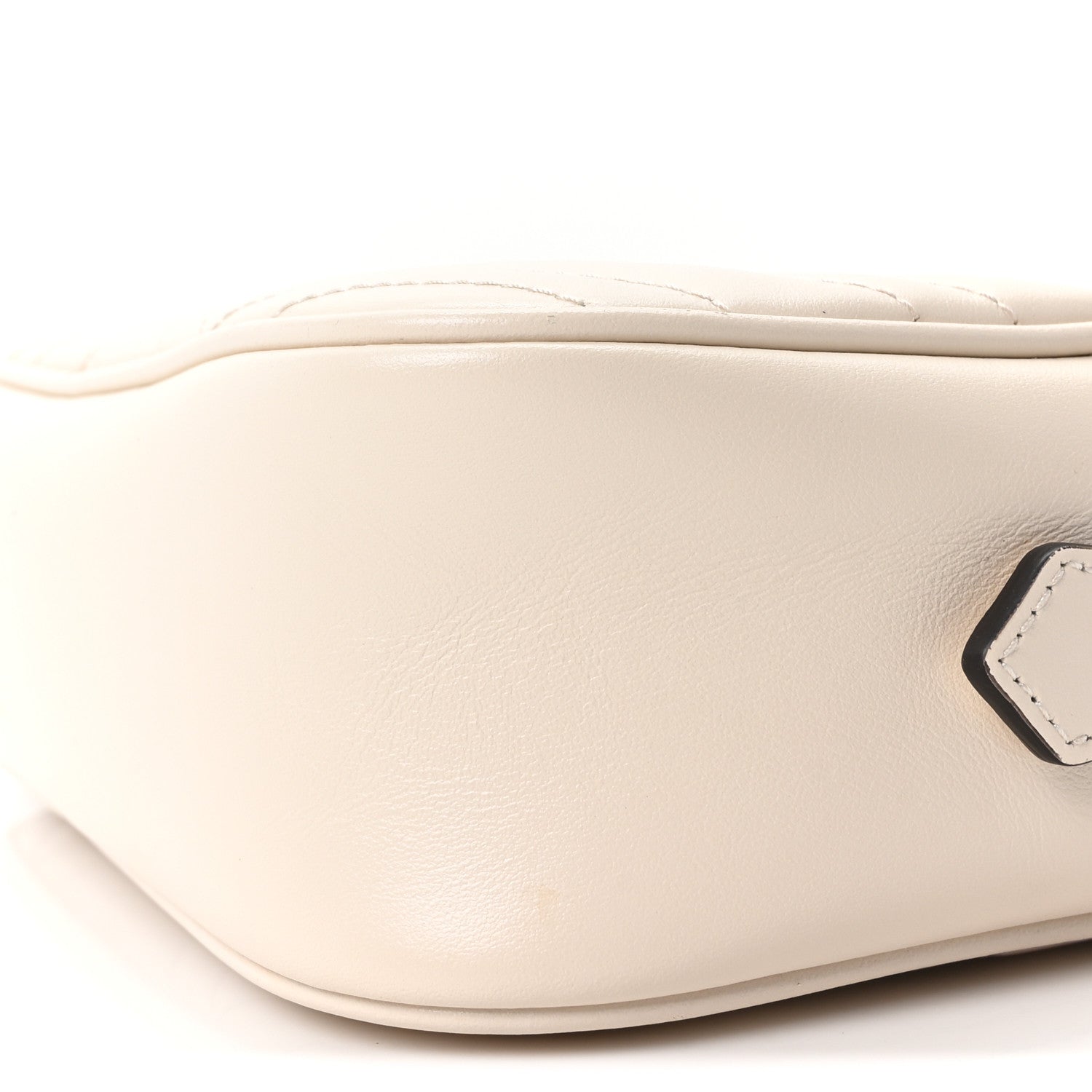 Calfskin Matelasse Small GG Marmont Chain Shoulder Bag White