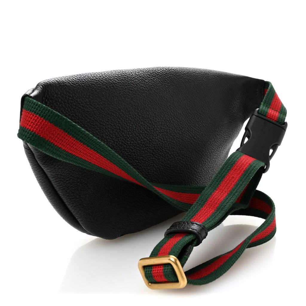 Grained Calfskin Small Logo Belt Bag Black