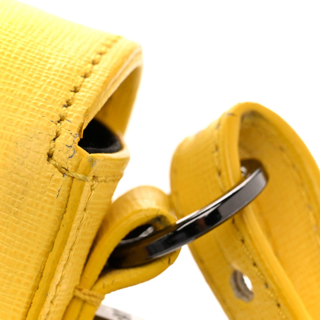 Calfskin Mini Binder Clip Bag Yellow