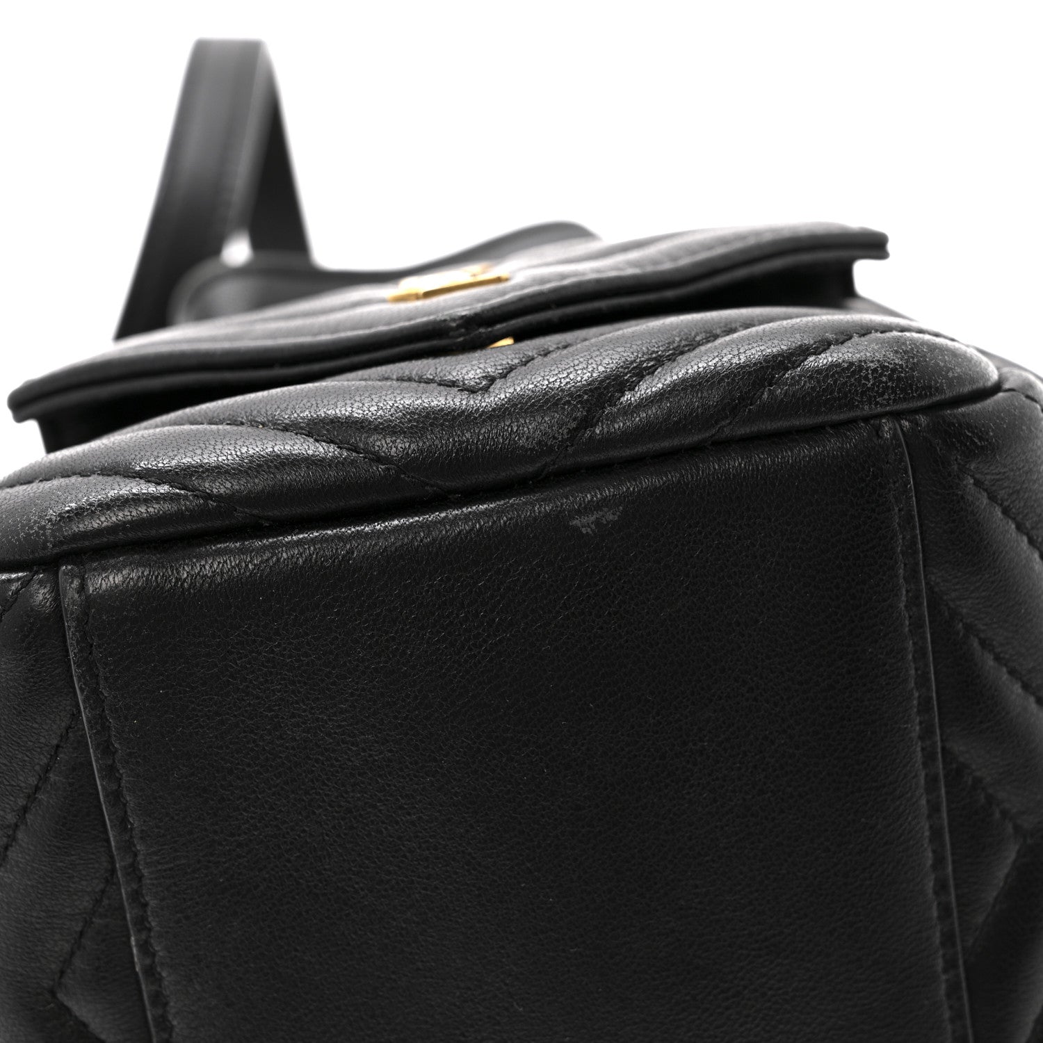 Lambskin Matelasse Monogram Joe Nano Bucket Bag Black