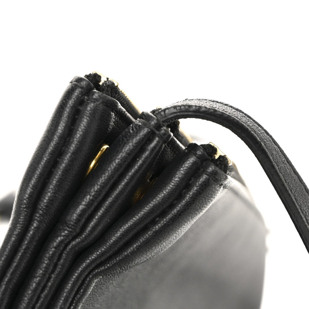 Lambskin Large Trio Crossbody Bag Black