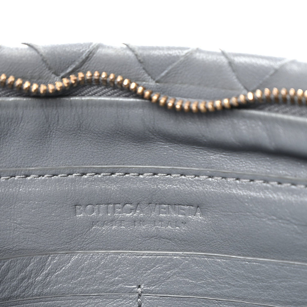 Nappa Intrecciato Small Zip Pouch Thunder