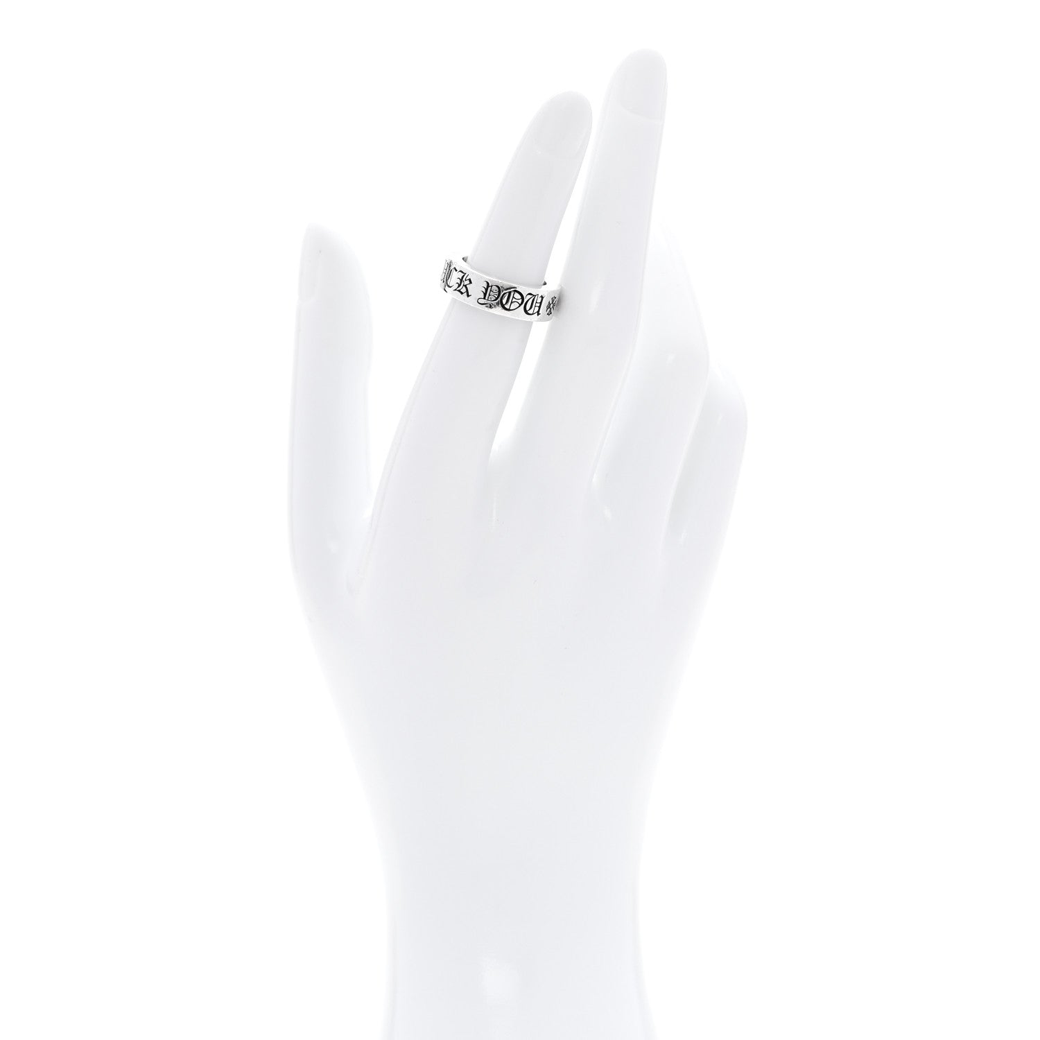 Sterling Silver Cross Fck You Spacer Ring 48 4.5