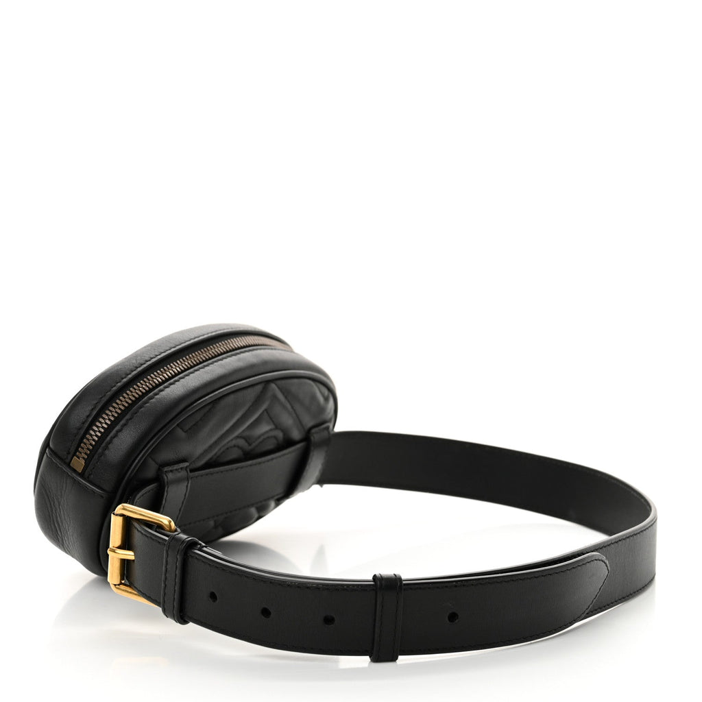 Calfskin Matelasse GG Marmont Belt Bag 85 34 Black