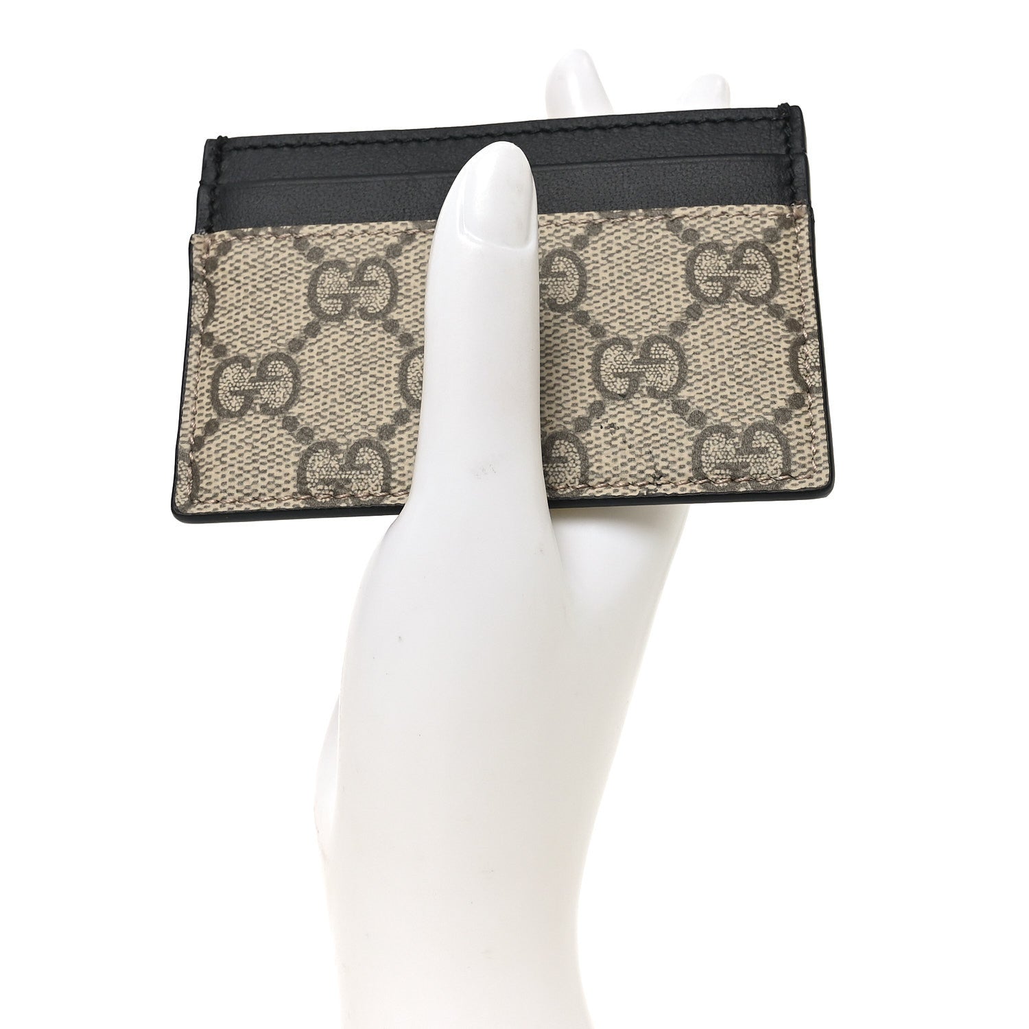 GG Supreme Monogram Calfskin  Holder Beige Black