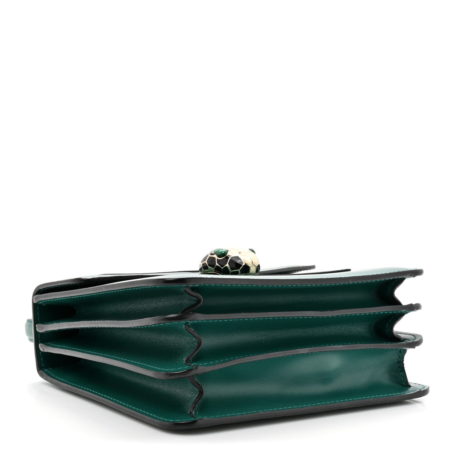 Calfskin Serpenti Forever Top Handle Emerald Green