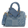 Damier Denim 3D Speedy Bandouliere 18 Denim Blue