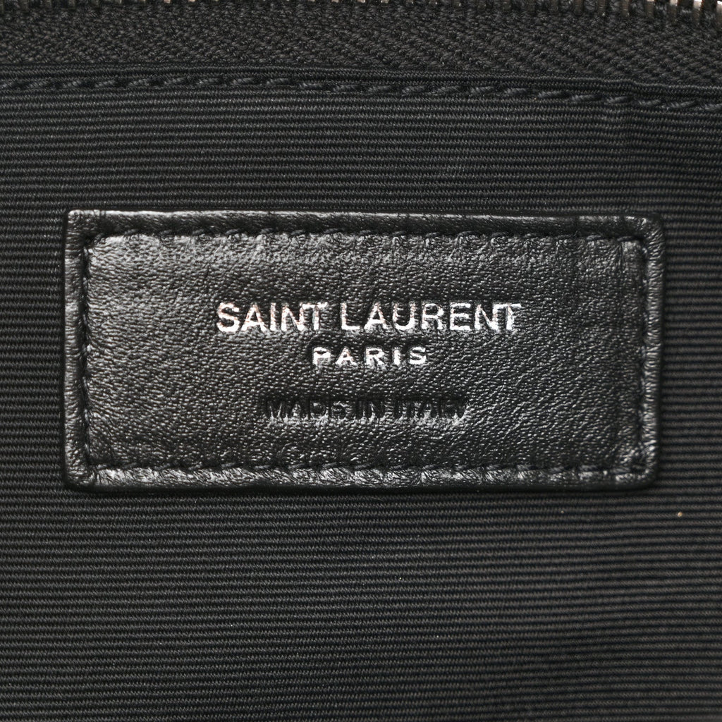 Lambskin Quilted Small Loulou Puffer Monogram Chain Satchel Black