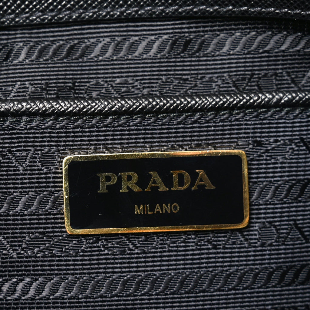 Tessuto Nylon Saffiano Small Tote Black