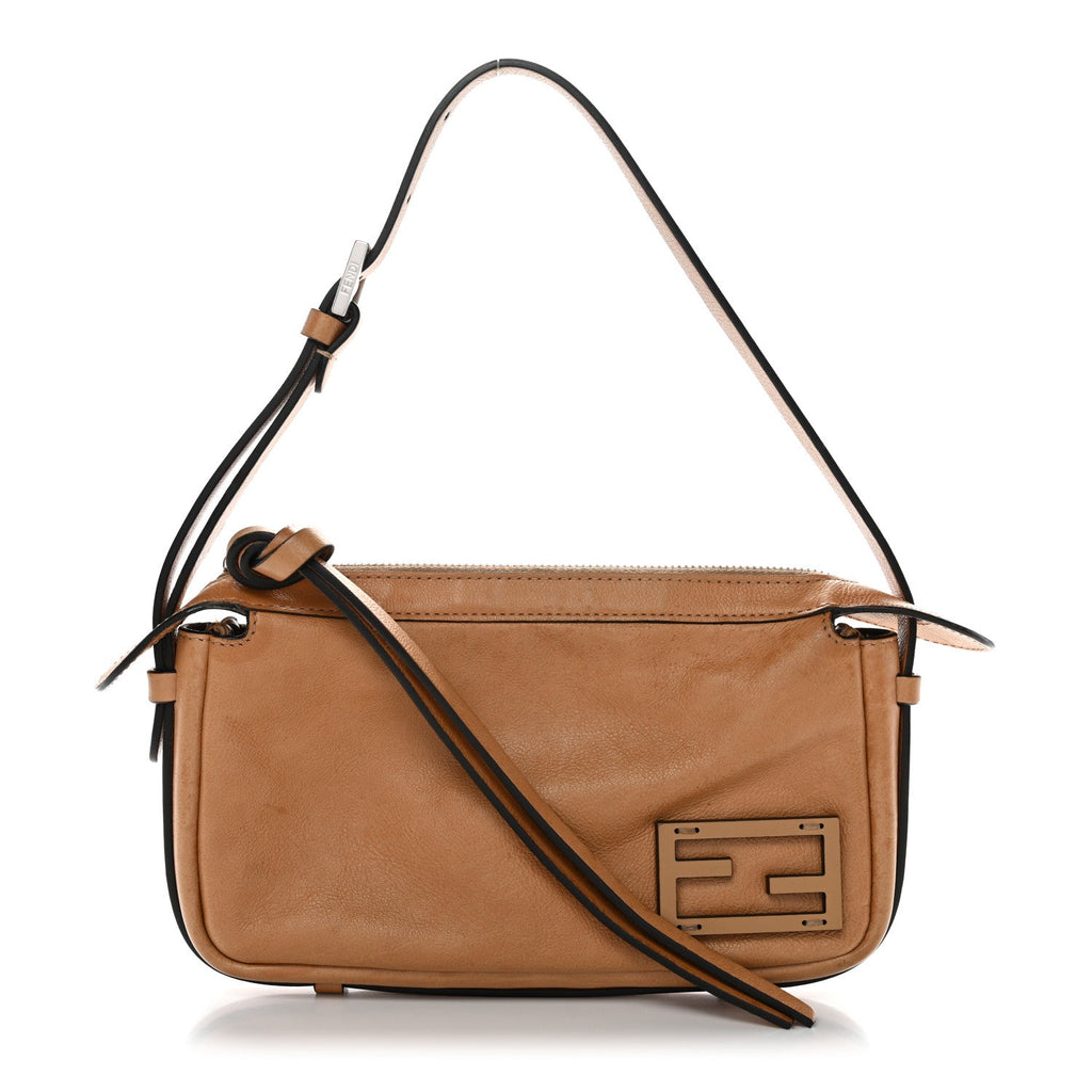 Vitello Mini Simply Fendi Shoulder Bag Miele Scuro