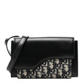 Oblique Smooth Calfskin Elite Wallet On Strap Black Blue