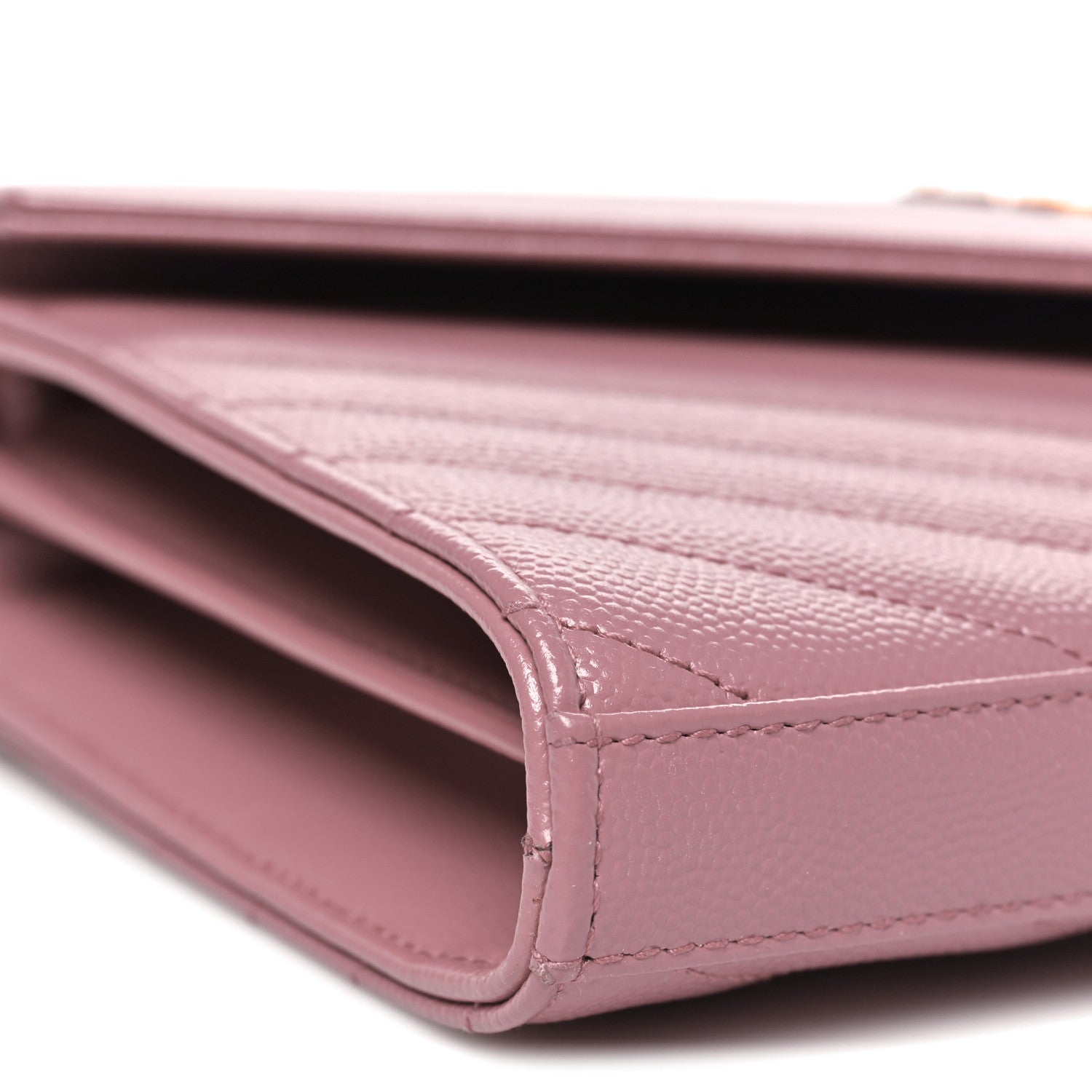 Grain De Poudre Matelasse Chevron Monogram Chain Wallet Fuxia Couture