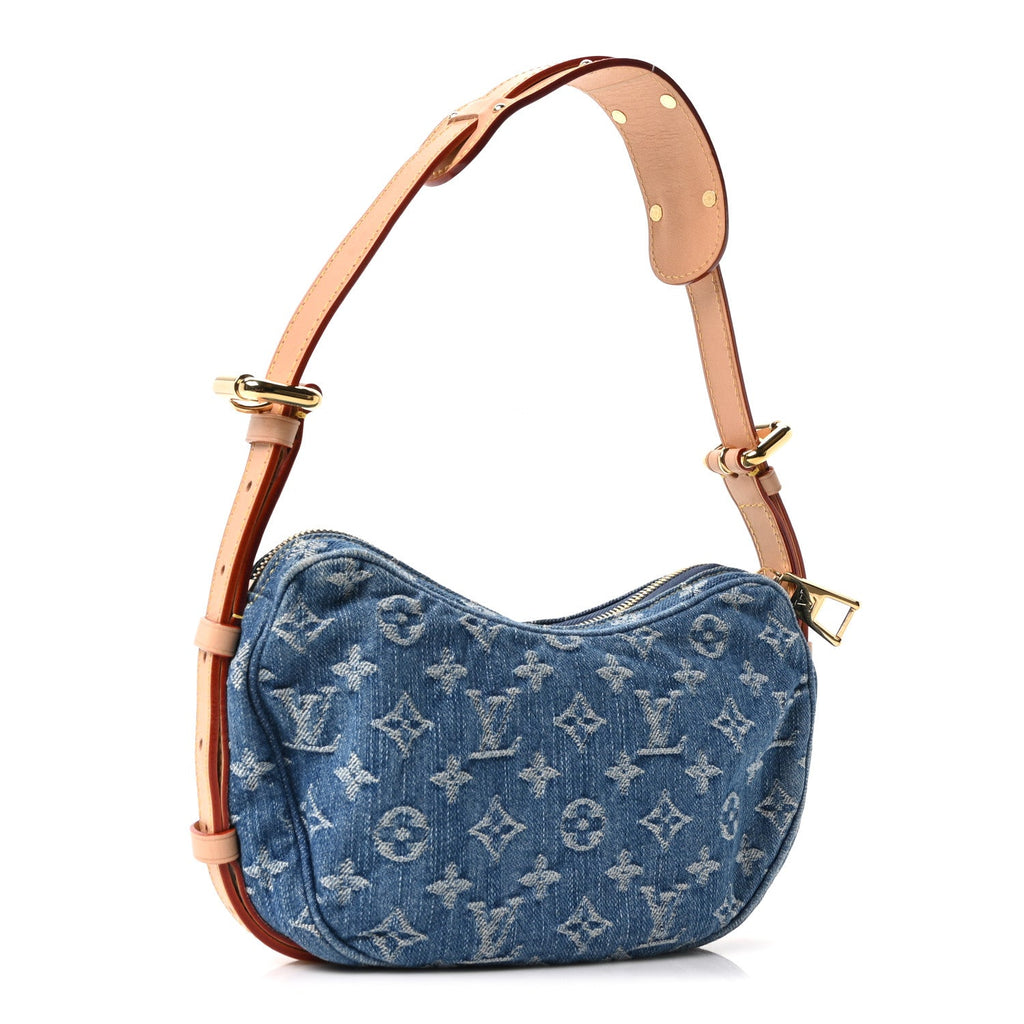 Monogram Denim Croissant MM Blue