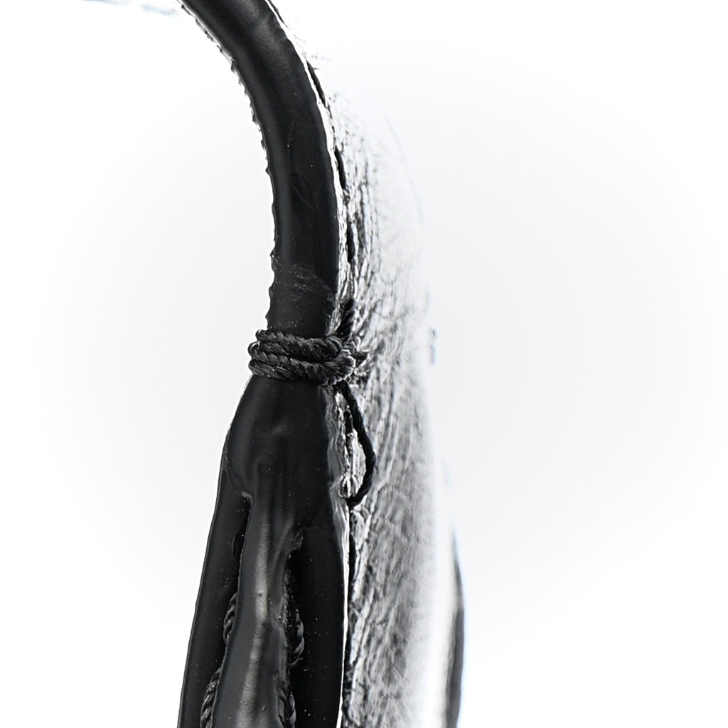 Shiny Calfskin Camera Crossbody Black