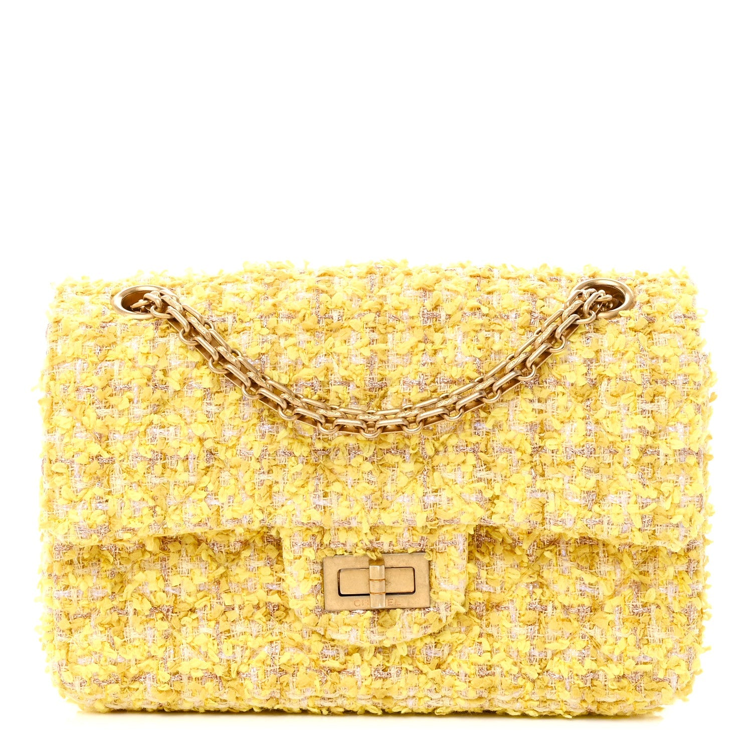 Tweed Quilted 2.55 Reissue Mini Flap Yellow