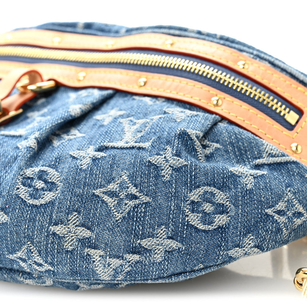 Monogram Denim High Rise Bumbag Blue