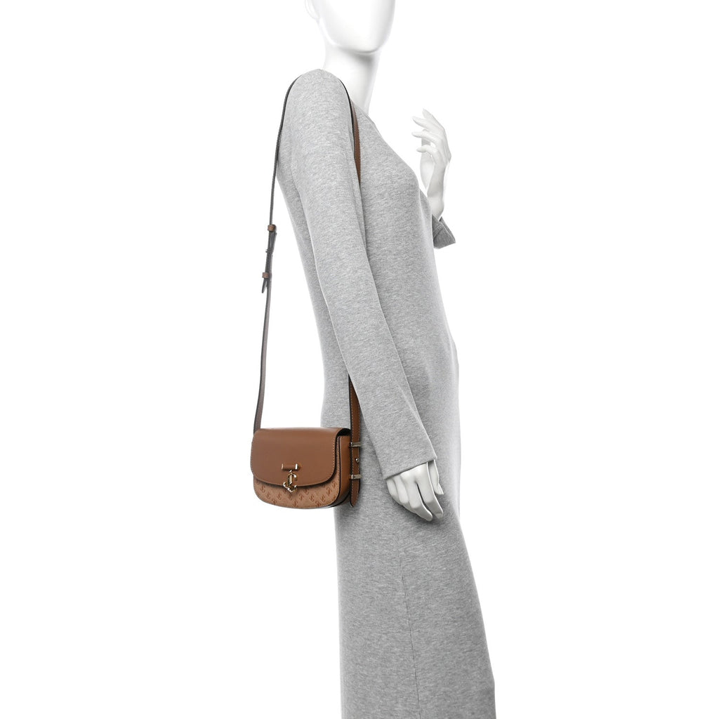 Calfskin Small Varenne Logo Embossed Shoulder Bag Brown