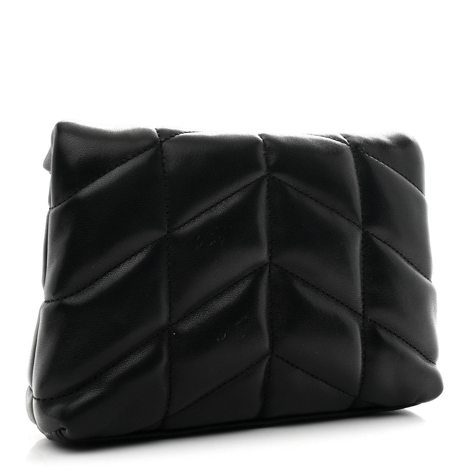 Lambskin Monogram Loulou Puffer Pouch Clutch Black