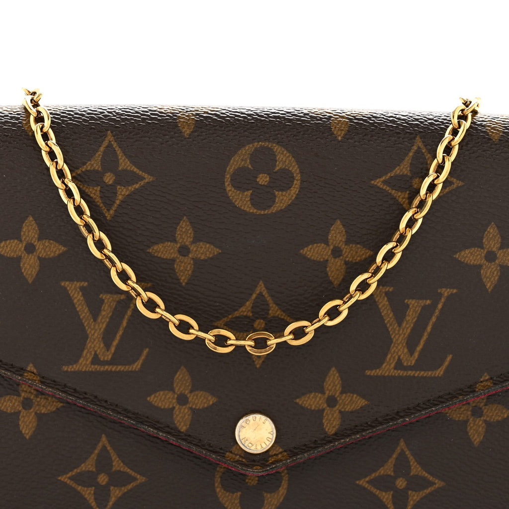 Monogram Pochette Felicie Chain Wallet Fuchsia