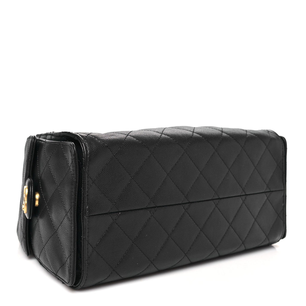 Caviar Quilted Small Chanel 25 Handbag Dark Navy
