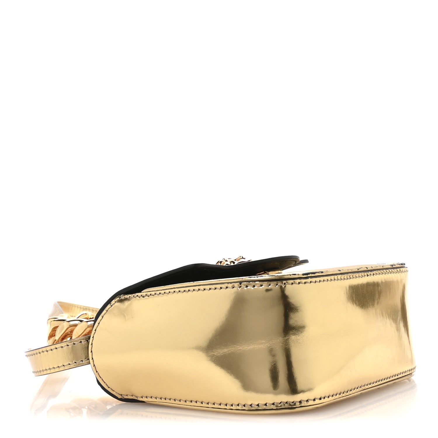 Metallic Calfskin Mini La Medusa Bag Gold