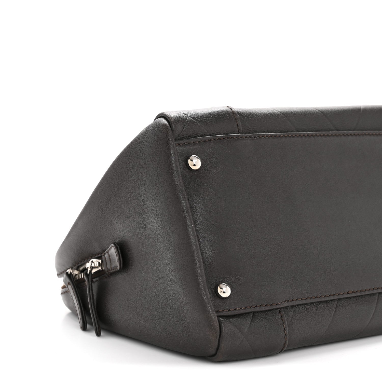 Calfskin Chevron CC All Day Long Boston Brown