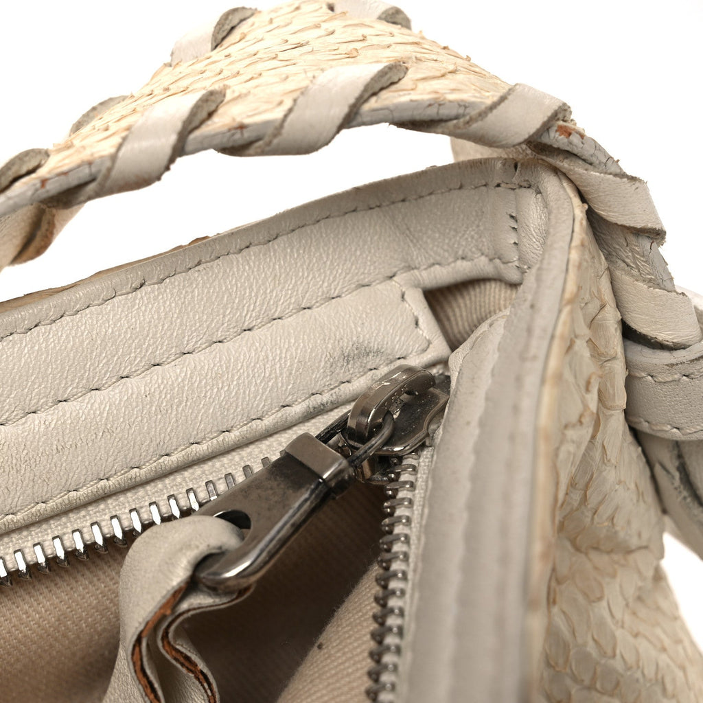 Snakeskin Silverado Mini Bag Ivory