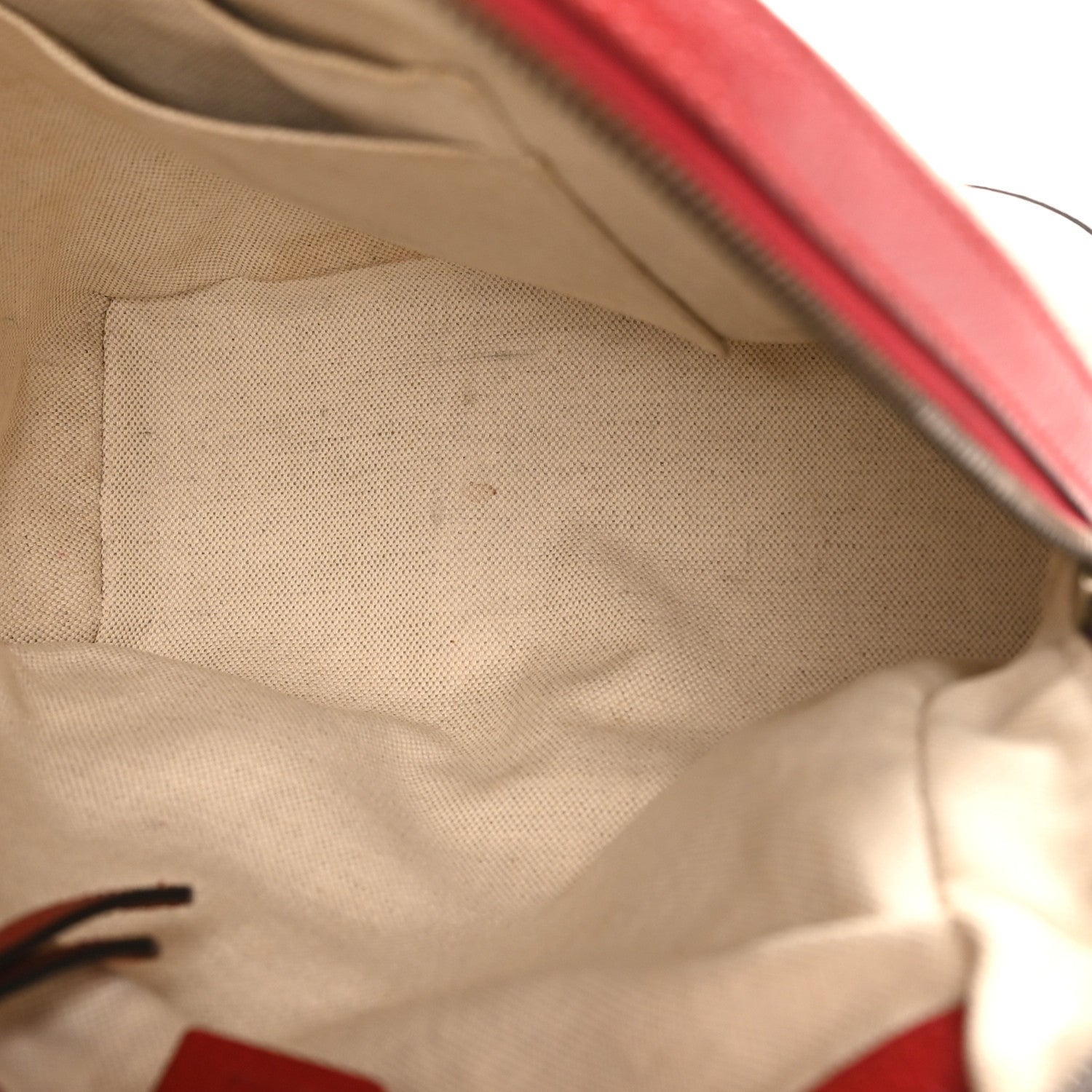GG Supreme Monogram Web Bosco Patch Dome Backpack Beige Malva Hibiscus Red