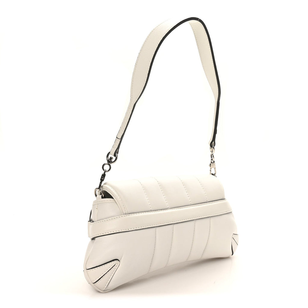 Nappa Vertical Matelasse Small Maxi Horsebit Chain Shoulder Bag Great White