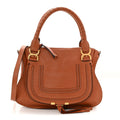 Calfskin Braided Medium Marcie Double Carry Tan