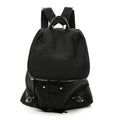 Canvas Calfskin Silver Hardware S Traveler Backpack Black