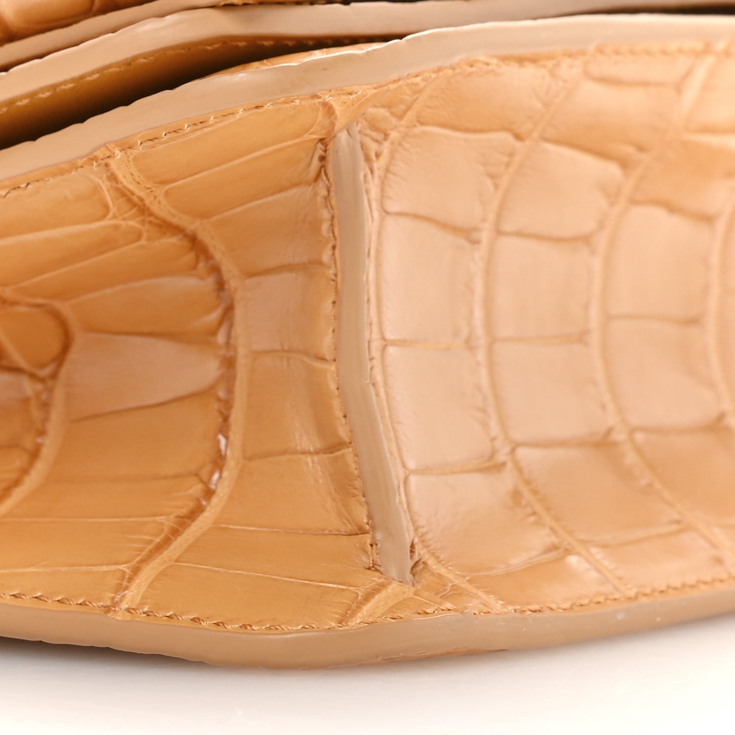 Crocodile Mini Vara Bow Crossbody Bag Beige