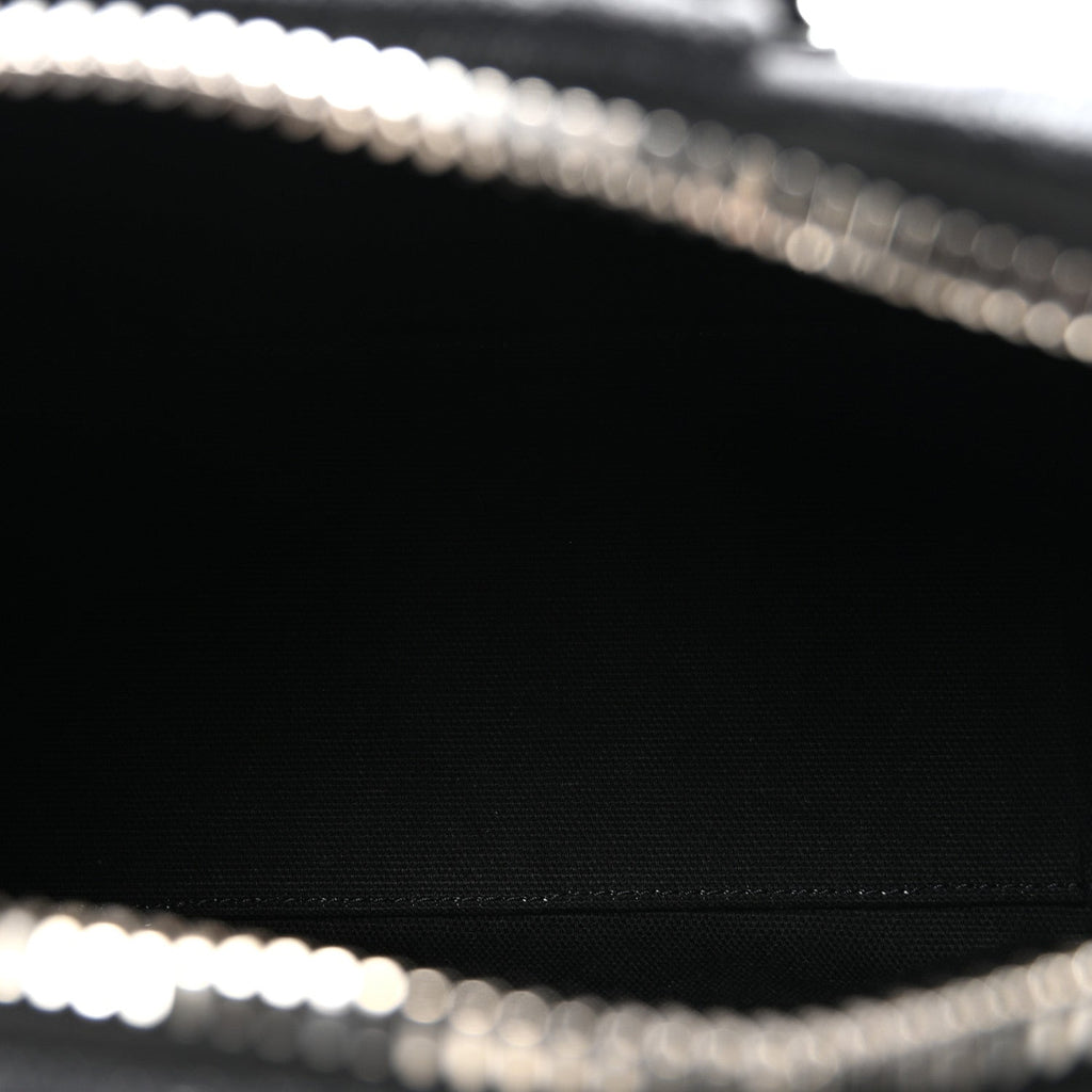 Washed Denim Mini Antigona Shoulder Bag Black