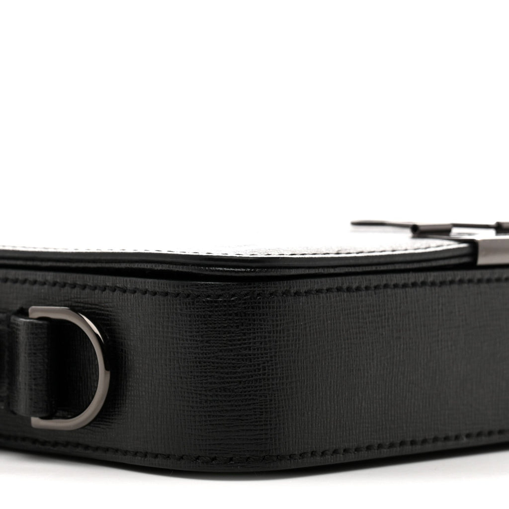 Saffiano Mini Binder Clip Bag Black White