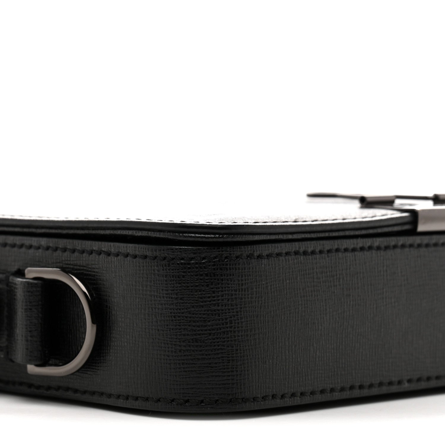 Saffiano Mini Binder Clip Bag Black White