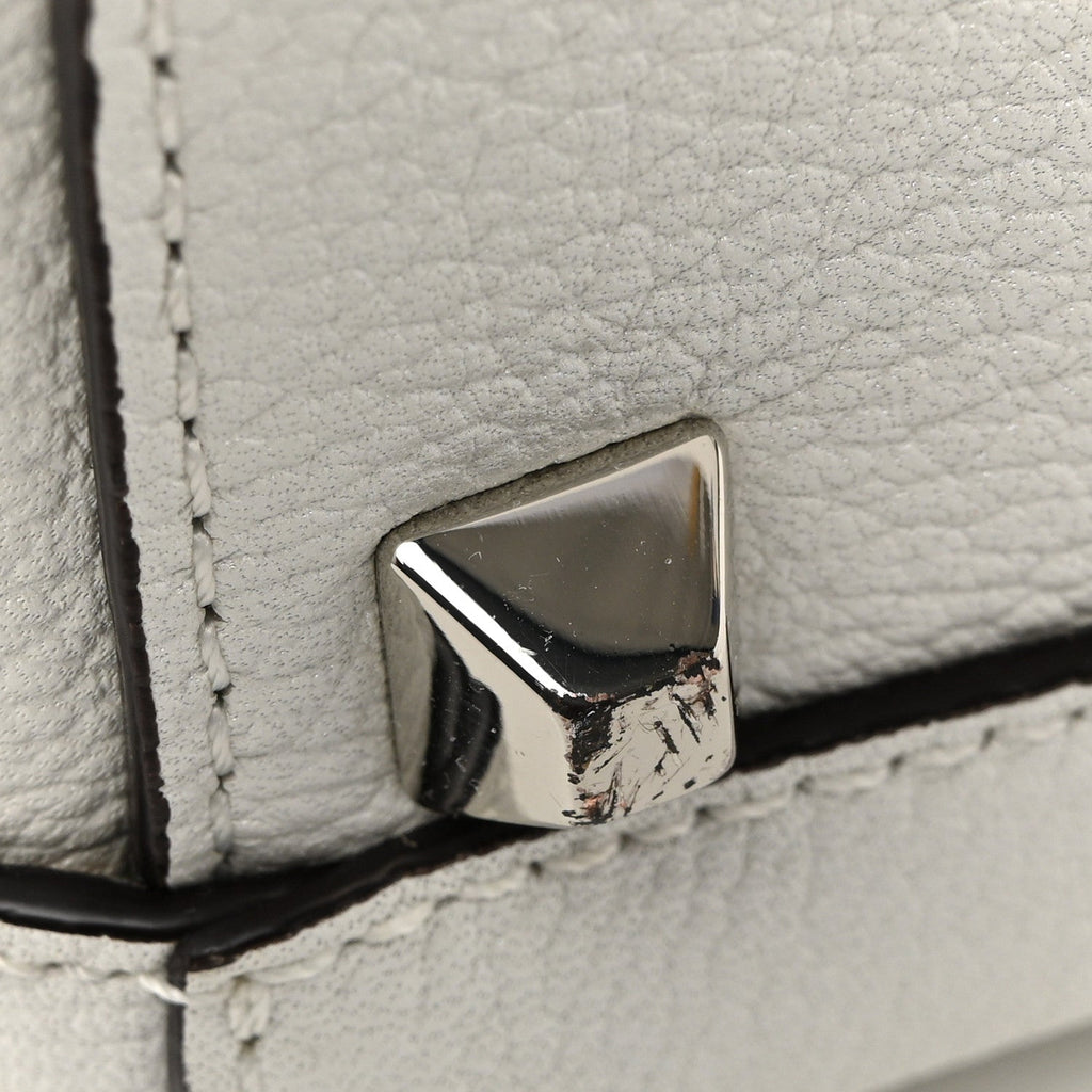 Grained Calfskin Medium Milla Convertible Backpack White Flake