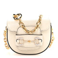 Azalea Calfskin Crystal GG Monogram Mini Horsebit 1955 Waist Bag Mystic White
